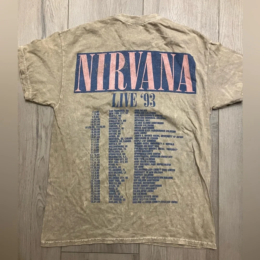 NIRVANA Tan T-Shirt - Picture 2 of 3